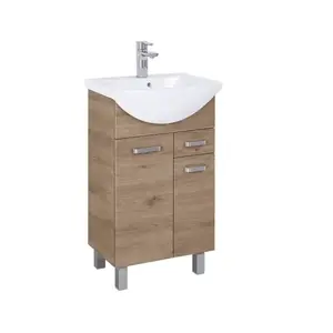 Koupelnová skříňka s umyvadlem Uno 65 cm 2D1S dub canela obraz