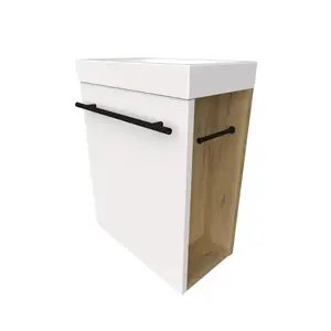 Koupelnová skříňka s umyvadlem Wc Mari 40 cm bílá/dub obraz