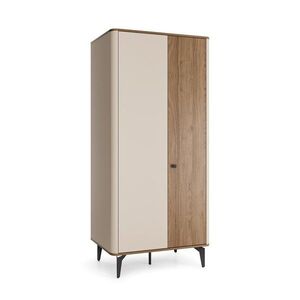 DOLMAR Šatní skříň AURORA 1, ořech + cashmere 88, 1x190x52, 2 ořech + cashmere obraz