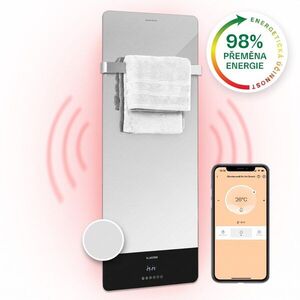 Klarstein Hot Spot Crystal Reflect Smart, infračervený ohřívač, 850 W, aplikace, časovač, zrcadlo obraz