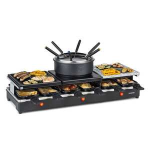 Klarstein Fonduelette XL, raclette gril, fondue, 3 v 1, 1650 W, pro 12 osob, přírodní kámen obraz