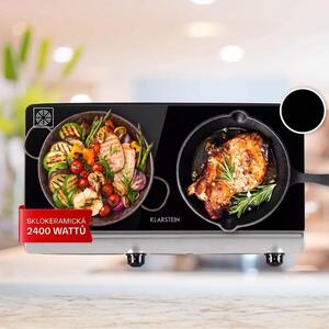 Klarstein Cookbuddy, sklokeramická varná deska, 2400 W, 2 zóny, 5 úrovní výkonu obraz