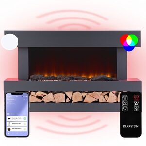 Klarstein Studio Light & Fire 3 Smart, elektrický krb, 1000/2000 W, MDF, WiFi Control obraz