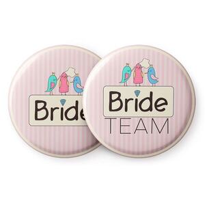 Spielehelden Odznaky Sweet Bride na holčičí rozlučku se svobodou 12 odznaků 5, 6 cm extra velký dárek pro rozlučku se svobodou obraz