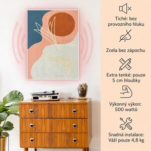 Klarstein Wonderwall Air Art Smart, infračervený ohřívač, 60 x 80 cm, 500 W, zlaté linie obraz