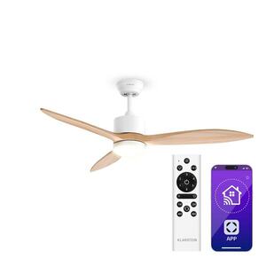 Klarstein SkyBreeze chytrý stropní ventilátor s osvětlením | 132 cm | 27 W | Tichý | LED | Dřevo obraz