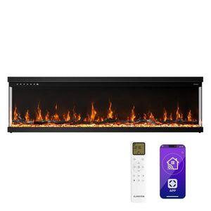 Klarstein Nástěnný elektrický krb EchoFlame Smart | 152 cm | 1800 W | 2 režimy vytápění | 12 barev | Černý obraz