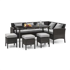Blumfeldt Titania Dining Lounge set zahradní sedací souprava, černá / světle šedá obraz