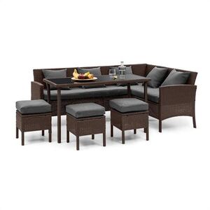 Blumfeldt Titania Dining Lounge set zahradní sedací souprava, hnědá / tmavě šedá obraz