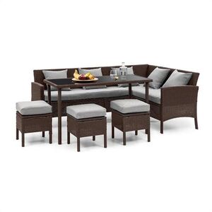 Blumfeldt Titania Dining Lounge set zahradní sedací souprava, hnědá / světle šedá obraz