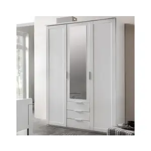 Šatní skříň Nadja, 135 cm, bílá/zrcadlo obraz