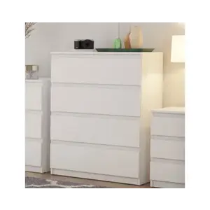 Komoda se 4 zásuvkami Carlos, bílá, 75 cm obraz