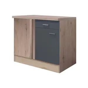 Dolní rohová kuchyňská skříňka Tiago, dub san remo/šedá, šířka 110 cm obraz