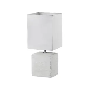 Stolní lampa Ping, bílá látka obraz