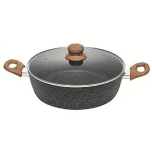 Servírovací hluboká pánev s poklicí Crispy Natura Wood 28 cm obraz