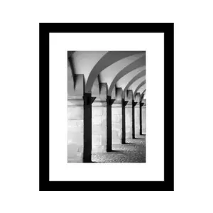 Rámovaný obraz Architektura 24x30 cm, černobílý obraz