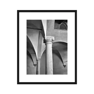 Rámovaný obraz Architektura 40x50 cm, černobílý obraz