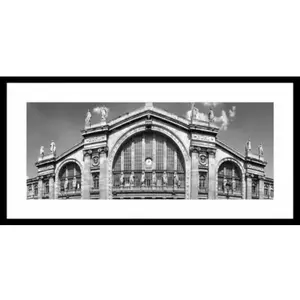 Rámovaný obraz Gare du Nord 80x40 cm, černobílý obraz