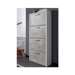 Botník Fulda, bílý/šedý beton, výška 152 cm obraz