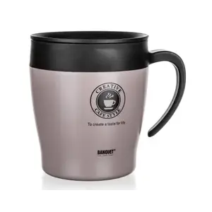 Cestovní termohrnek s uchem Tazza 330 ml, barva latte obraz