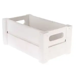 Úložný box dřevěný bílý, 21, 5x12, 5x9, 5 cm obraz