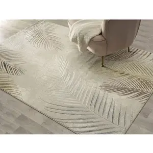Koberec Creation 80x150 cm, krémovo-zlatý, vzor listy obraz