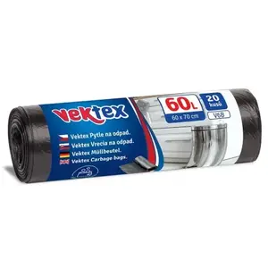 Pytle na odpadky Vektex 60 l, 20 ks, černé obraz