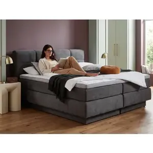Postel boxspring Portage 160x200 cm, antracitová látka obraz