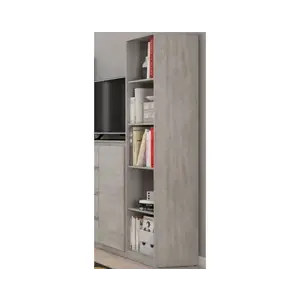 Vysoký regál Carlos, šedý beton, šířka 40 cm obraz