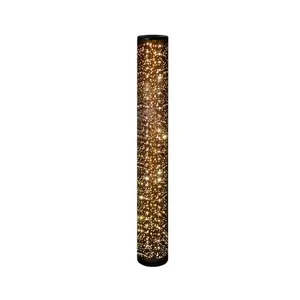 Stojací LED lampa Taco, třpytivý efekt, černo-zlatá látka obraz