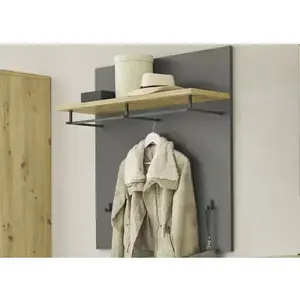 Předsíňový šatní panel Milan, dub artisan/šedá obraz