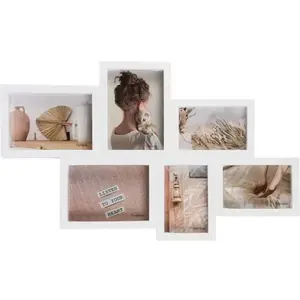 Fotorámeček pro 6 ks foto Becca 60x36, 5 cm, bílý obraz