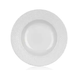 Hluboký talíř Diamond Line, bílý s reliéfem obraz