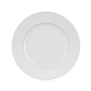 Mělký talíř Diamond Line, bílý s reliéfem obraz