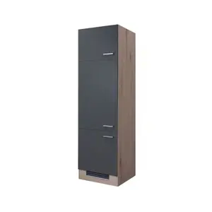 Kuchyňská skříň pro vestavnou lednici Tiago, dub san remo/šedá, 60 cm obraz