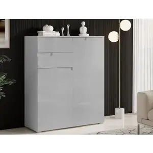 Vyšší skříňka Spice, lesklá šedá obraz