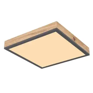 Stropní LED osvětlení Doro 30x30 cm, dřevěný vzhled obraz