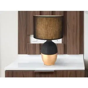 Stolní lampa Valentino, černá/zlatá obraz