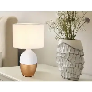 Stolní lampa Valentino, bílá/zlatá obraz