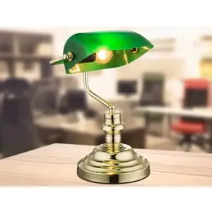 Stolní lampa Antique, mosaz/zelená obraz