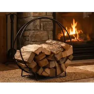 Kovový stojan na dřevo ke krbu Oskar, černý obraz