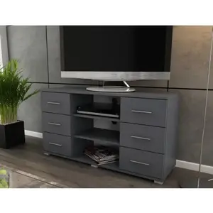 Vysoký TV stolek Oskar TV, grafitový, výška 65 cm obraz