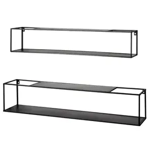 Set 2 ks nástěnný regál Leicester 95 cm/85 cm obraz