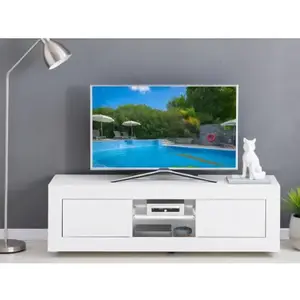 TV stolek s osvětlením Oakland 140 cm, bílý obraz