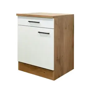 Dolní kuchyňská skříňka Avila US60, dub lancelot/krémová, šířka 60 cm obraz