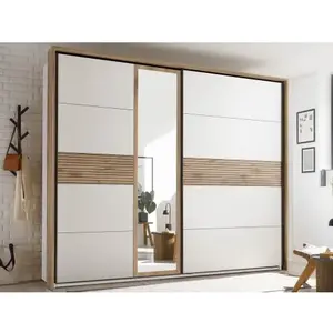 Šatní skříň se zrcadlem Daria, 270 cm, dub/bílá obraz