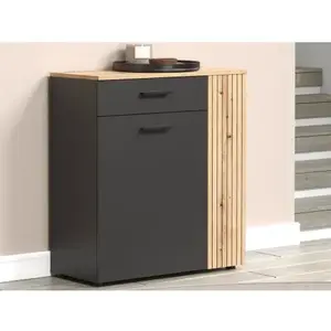 Univerzální skříňka/botník Esteban, antracit/dub evoke obraz