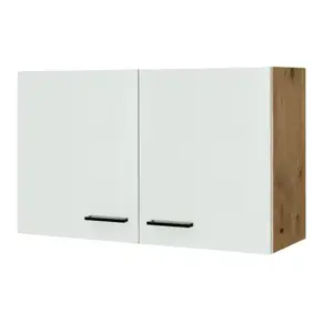 Horní kuchyňská skříňka Avila H100, dub lancelot/krémová, šířka 100 cm obraz
