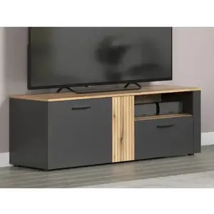 Televizní skříňka Esteban 150 cm, antracit/dub evoke obraz
