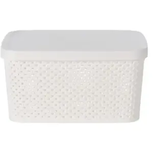 Úložný box s víkem Diamond 3, 5 l, černý/bílý obraz